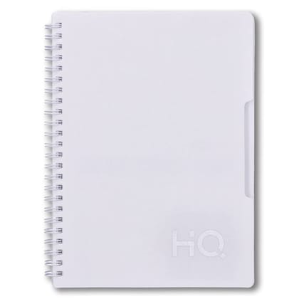 Navneet HQ | Single Subject Book – White with PP cover | For office and personal use | Wiro bound | Single Line | A5 Size - 14.8 cm x 21 cm | 160 Pages | Pack of 1