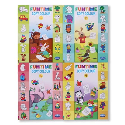 Navneet Funtime copy colour Book series set of 4 books colouring book with beautiful illustrations for kids [Paperback] Navneet Education Limited