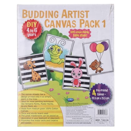 Navneet Budding Artist Canvas Pack 1 - for 4 to 6 Years Kids (Pack Contains 3 Canvas Boards)