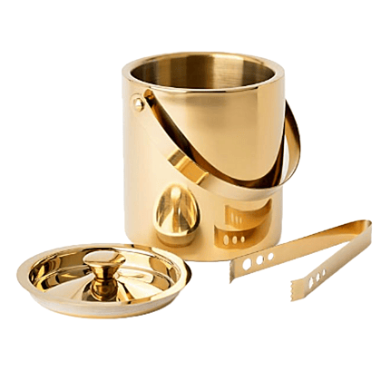R D International | Brass | Gold Double Insulation Ice Bucket with Tong (2 litres) | Gift Items | Birthday Gift | Anniversary Gift | Wedding Gift | Home Decor | Ice Box R D International | Brass | Gold Double Insulation Ice Bucket with Tong (2 litres) | Gift Items | Birthday Gift | Anniversary Gift | Wedding Gift | Home Decor | Ice Box