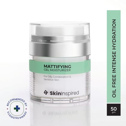SkinInspired Mattifying Gel Moisturizer for Oily, Combination and Sensitive Skin/Skin Hydrating Light Gel Moisturiser For Men & Women/Oil Free Face Gel Moisturiser/Face Cream (50g) SkinInspired Mattifying Gel Moisturizer for Oily, Combination and Sensitive Skin/Skin Hydrating Light Gel Moisturiser For Men & Women/Oil Free Face Gel Moisturiser/Face Cream (50g)
