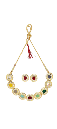 Gold plated kundan Necklace set