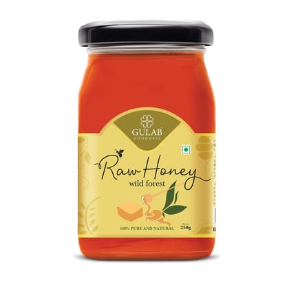 Gulab Wild Forest Raw Honey - 100% Pure & Natural - Unprocessed, Unfiltered, Unpasteurized, 250g Gulab Wild Forest Raw Honey - 100% Pure & Natural - Unprocessed, Unfiltered, Unpasteurized, 250g