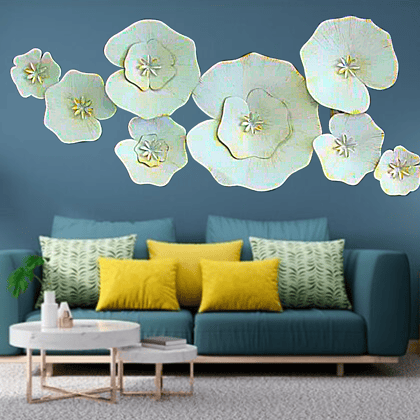 ARI Metal Gingko Leaf Shape Wall Art Wall Sculptures Multicolour Tree Branch Shape Wall Hanging For Home, Living Room, Hotels, Bedroom Decoration & Wall Decor (Size:46X20 Inches).