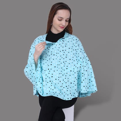 Breastfeeding Cotton Cover For Mothers (Blue Dual Star) free size
