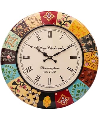Nikhil Art Wood Roman World Wall Analog Clock Antique Hand Painted Clock For Bedroom Living Room Home And Office Nikhil Art Wood Roman World Wall Analog Clock Antique Hand Painted Clock For Bedroom Living Room Home And Office