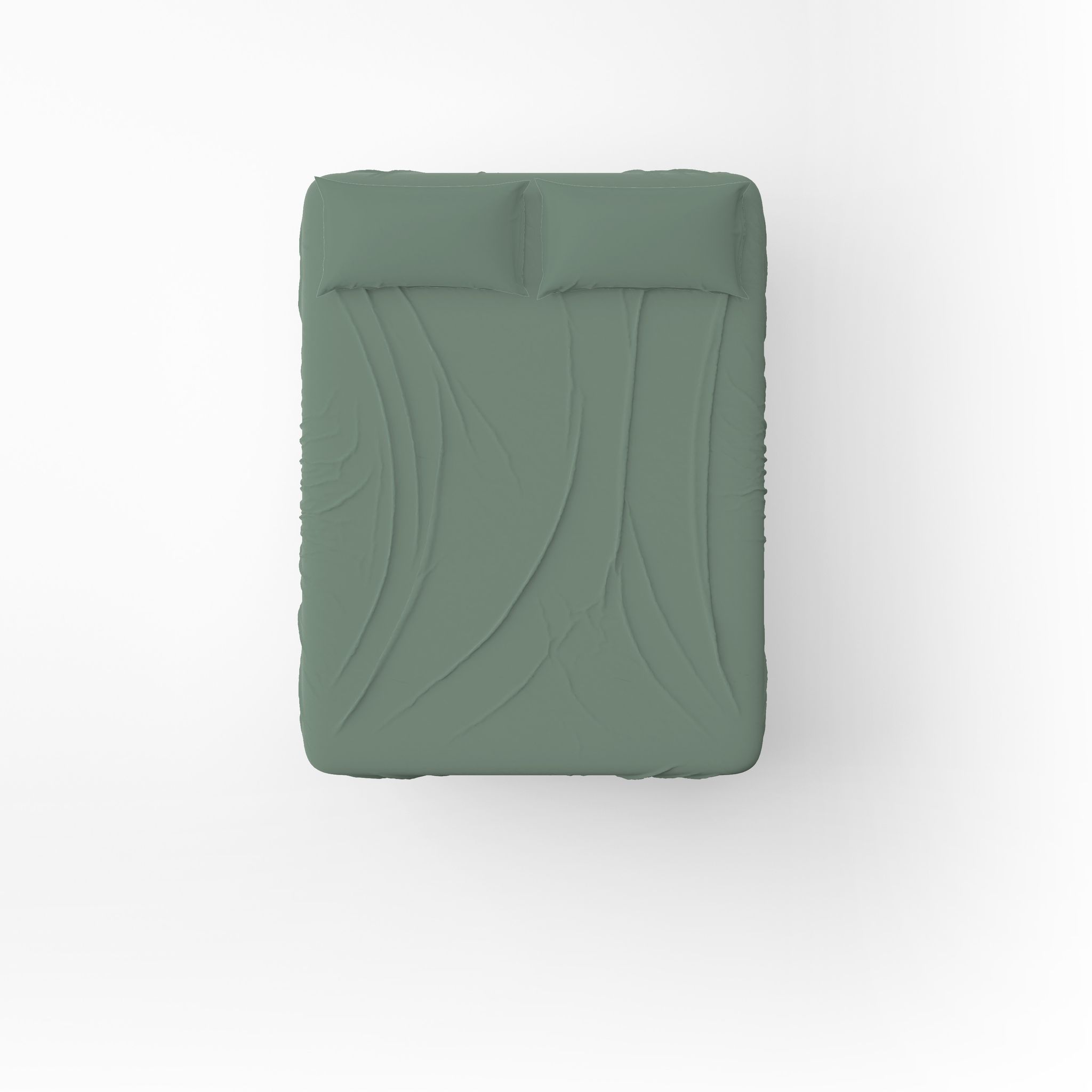ChannStudio Bedsheet Collection 400 TC Cotton King Size 78"x72" with 2 Pillow Covers (Green)