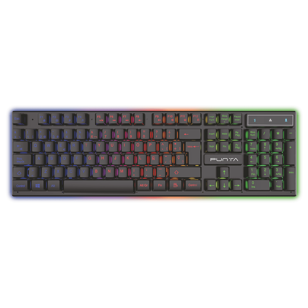 Punta Rainbow RGB Gaming Keyboard | Spill-Resistant, Laser-Carved Keys