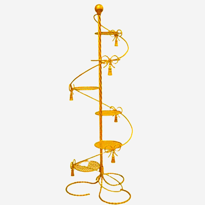 Brass | Middle | Brass and Iron | Spiral |Staircase | Tall Plant Stand Planter