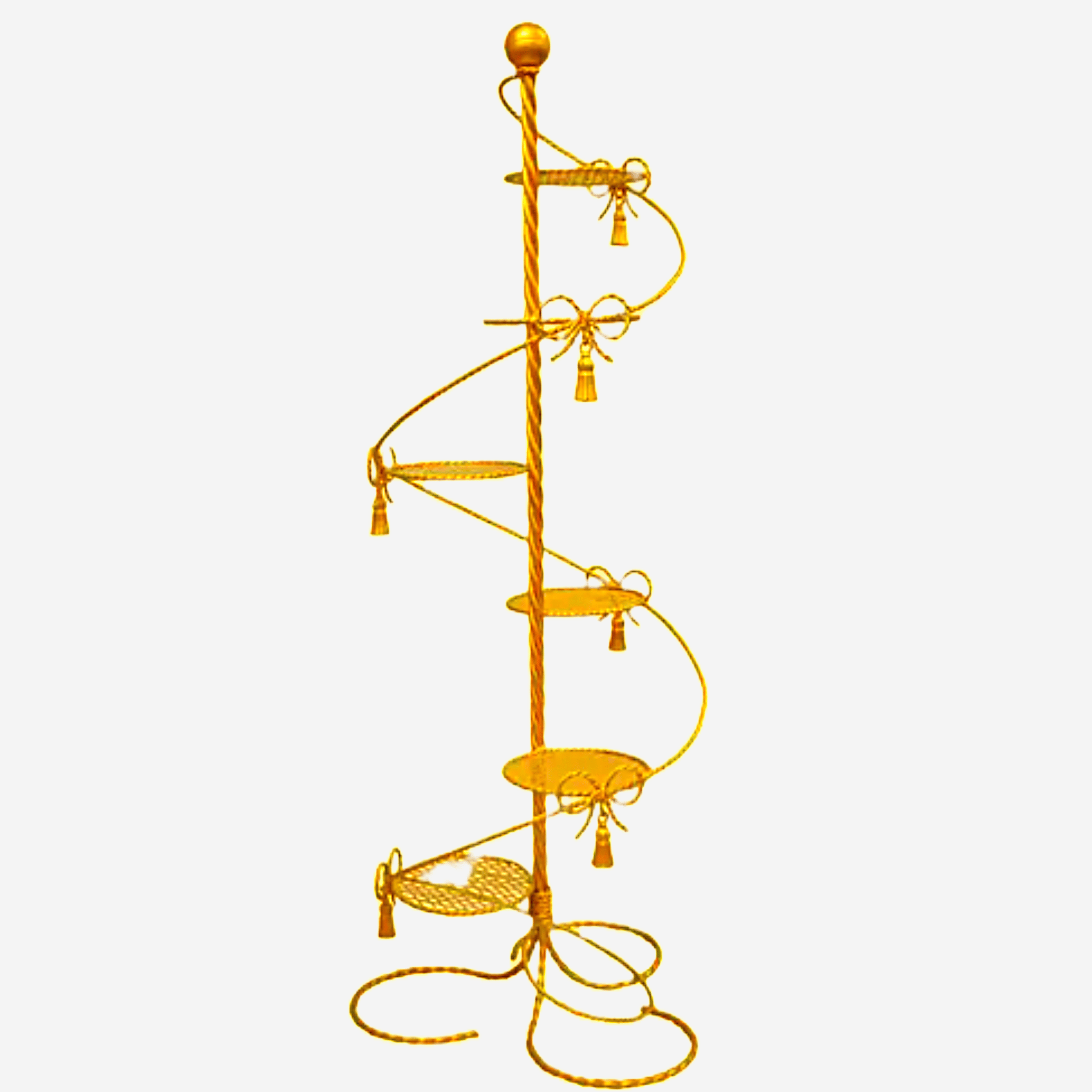 Brass | Middle | Brass and Iron | Spiral |Staircase | Tall Plant Stand Planter