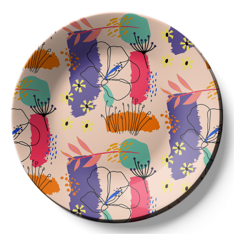 Abstract Ceramic Wall Plate Home Décor