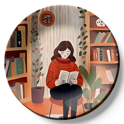Home Library Ceramic Wall Plate Home Décor Home Library Ceramic Wall Plate Home Décor