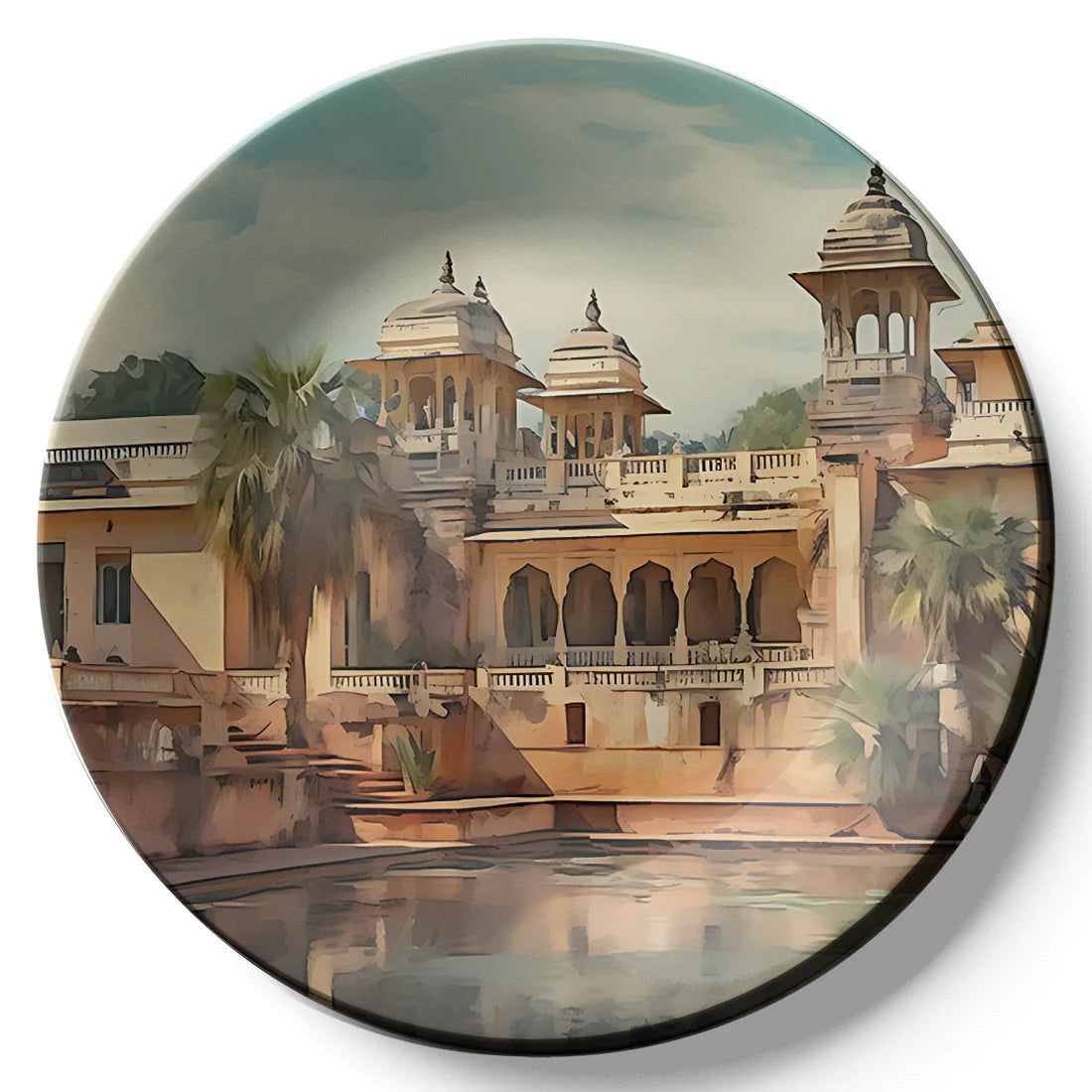 Vintage Maharaja's Palace Ceramic Wall Plate Home Décor