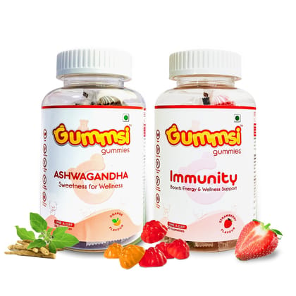 Gummsi Gummies Ashwagandha & Immunity Booster Gummies | 30 Gummies Each (Pack of 2) Gummsi Gummies Ashwagandha & Immunity Booster Gummies | 30 Gummies Each (Pack of 2)