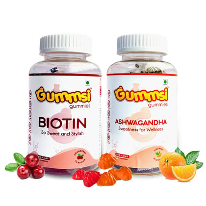 Gummsi Gummies Biotin & Ashwagandha Gummies | 30 Gummies Each (Pack of 2) Gummsi Gummies Biotin & Ashwagandha Gummies | 30 Gummies Each (Pack of 2)