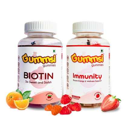Gummsi Gummies Biotin & Immunity Gummies, with Vitamin C, Zinc | 30 Gummies Each (Pack of 2) Gummsi Gummies Biotin & Immunity Gummies, with Vitamin C, Zinc | 30 Gummies Each (Pack of 2)