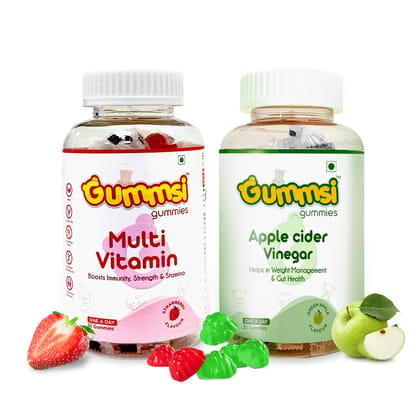 Gummsi Multivitamin & Apple Cider Vinegar Gummies | 30 Gummies Each (Pack of 2) Gummsi Multivitamin & Apple Cider Vinegar Gummies | 30 Gummies Each (Pack of 2)