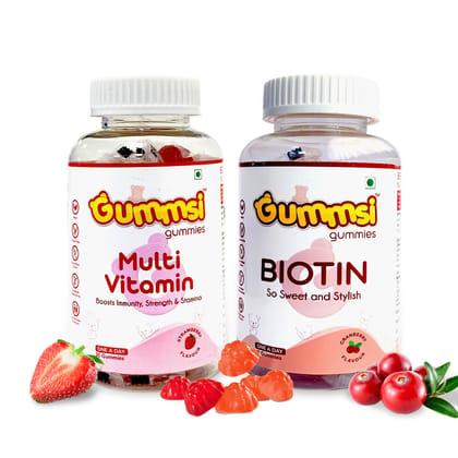 Gummsi Multivitamin & Biotin Gummies | 30 Gummies Each (Pack of 2) Gummsi Multivitamin & Biotin Gummies | 30 Gummies Each (Pack of 2)