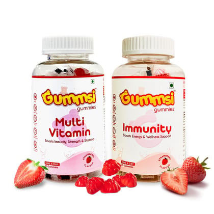 Gummsi Multivitamin & Immunity Booster Gummies | 30 Gummies Each (Pack of 2) Gummsi Multivitamin & Immunity Booster Gummies | 30 Gummies Each (Pack of 2)