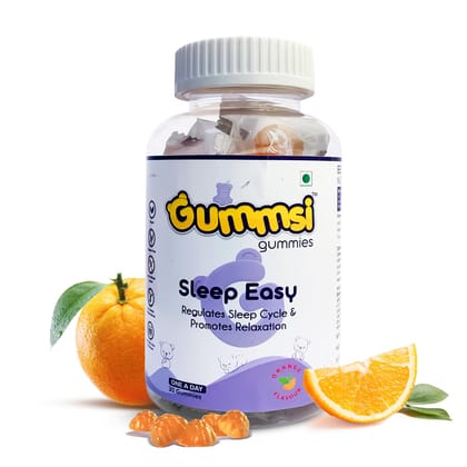 Gummsi Sleep Easy Gummies for Sleep With Muscle Recovery & Nerve Relaxation | Orange Flavor | 30 Gummies Gummsi Sleep Easy Gummies for Sleep With Muscle Recovery & Nerve Relaxation | Orange Flavor | 30 Gummies