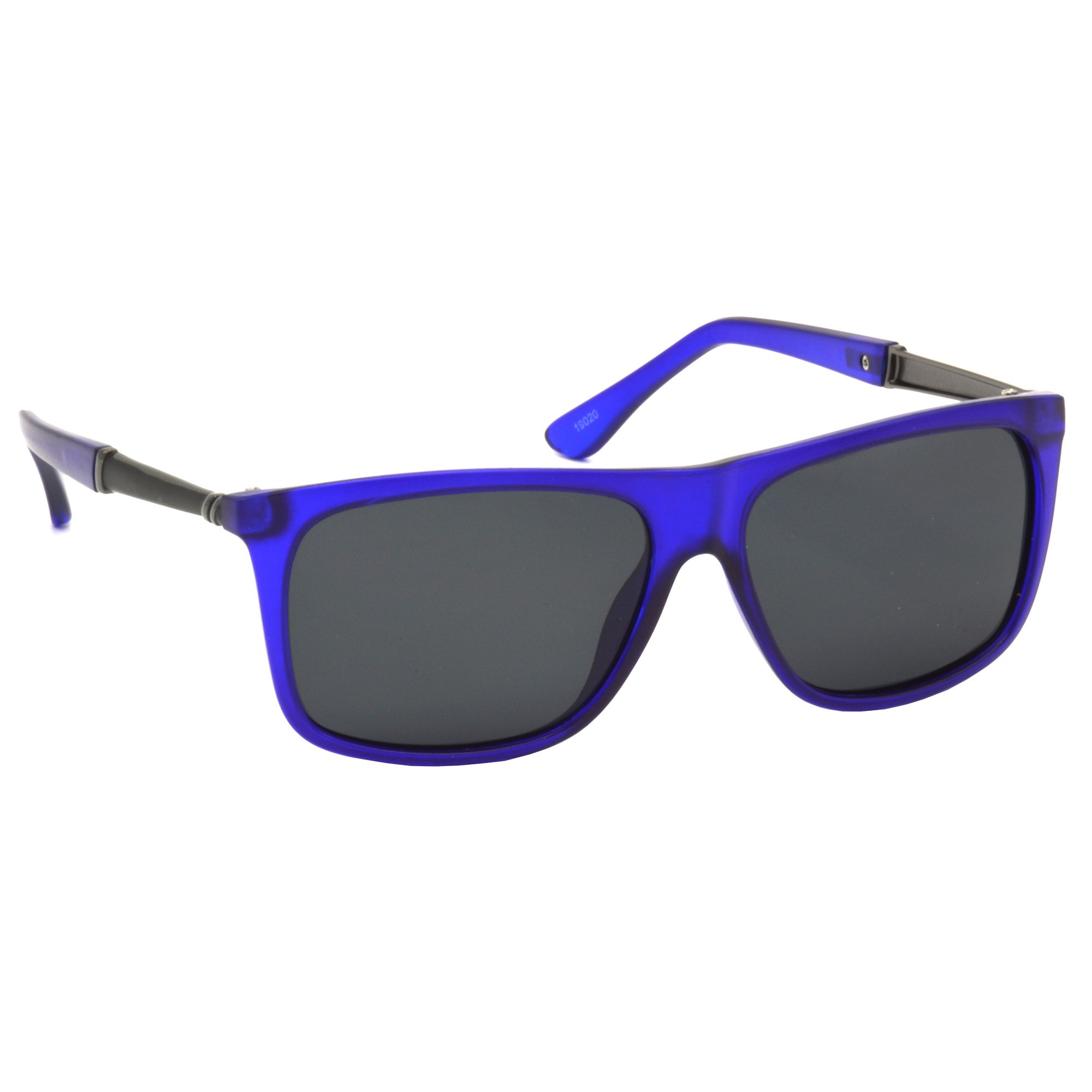 Hrinkar Grey Rectangular Sunglasses Styles Blue Frame Polarized Glasses for Men & Women - HRS499-BU-BK-P