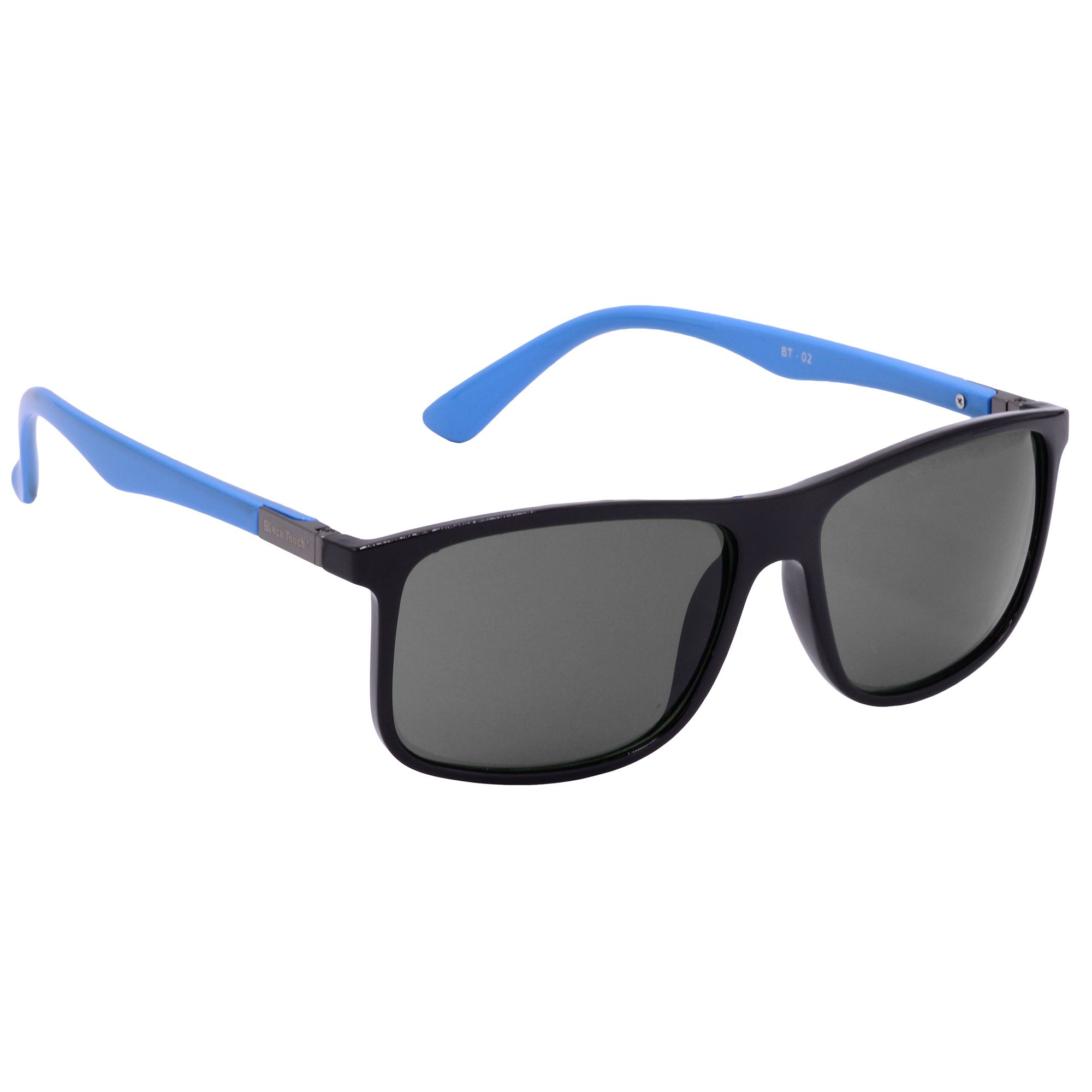 Hrinkar Grey Rectangular Stylish Goggles Black, Sky Blue Frame Sunglasses for Men & Women - HRS-BT-02-BK-LBU-BK