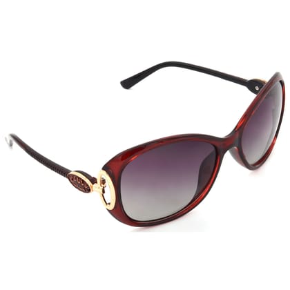 Hrinkar Pink Rectangular Sunglasses Styles Red Frame Polarized Glasses for Women - HRS439-RD-PNK