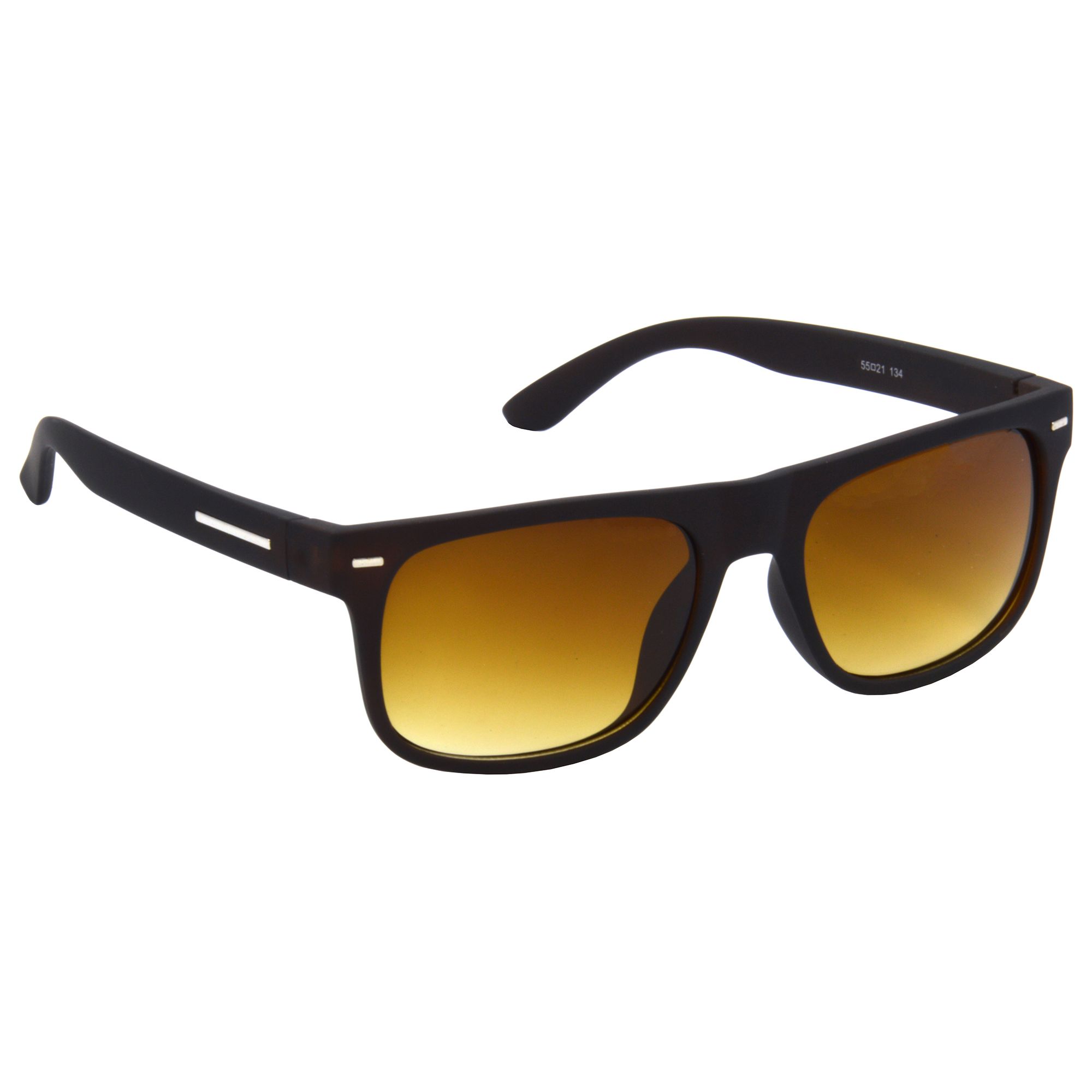 Hrinkar Brown Rectangular Stylish Goggles Brown Frame Sunglasses for Men & Women - HRS489-BWN-BWN-CLR