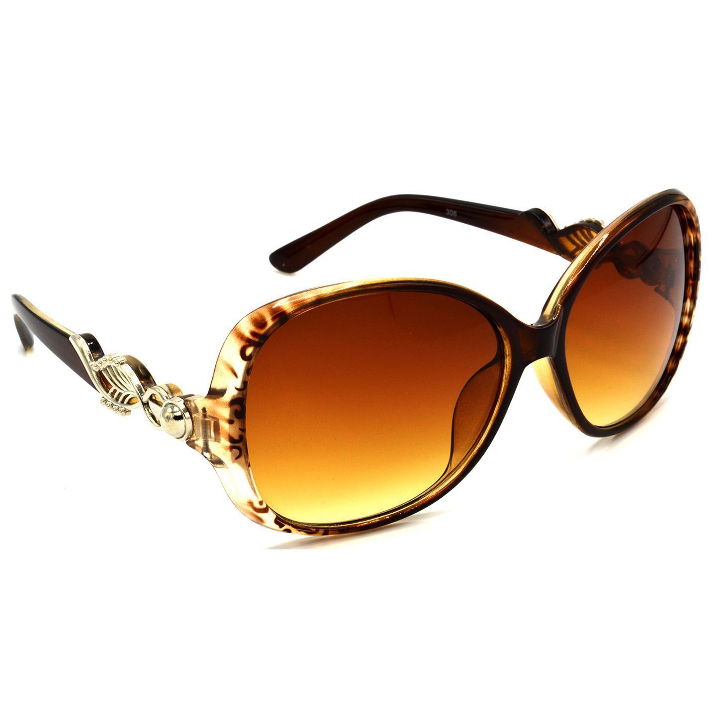 Hrinkar Brown Over-sized Cooling Glass Brown Frame Best Sunglasses for Women - HRS306-BWN