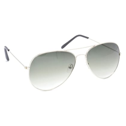 Hrinkar Green Pilot Stylish Goggles Silver Frame Sunglasses for Men & Women - HRS40