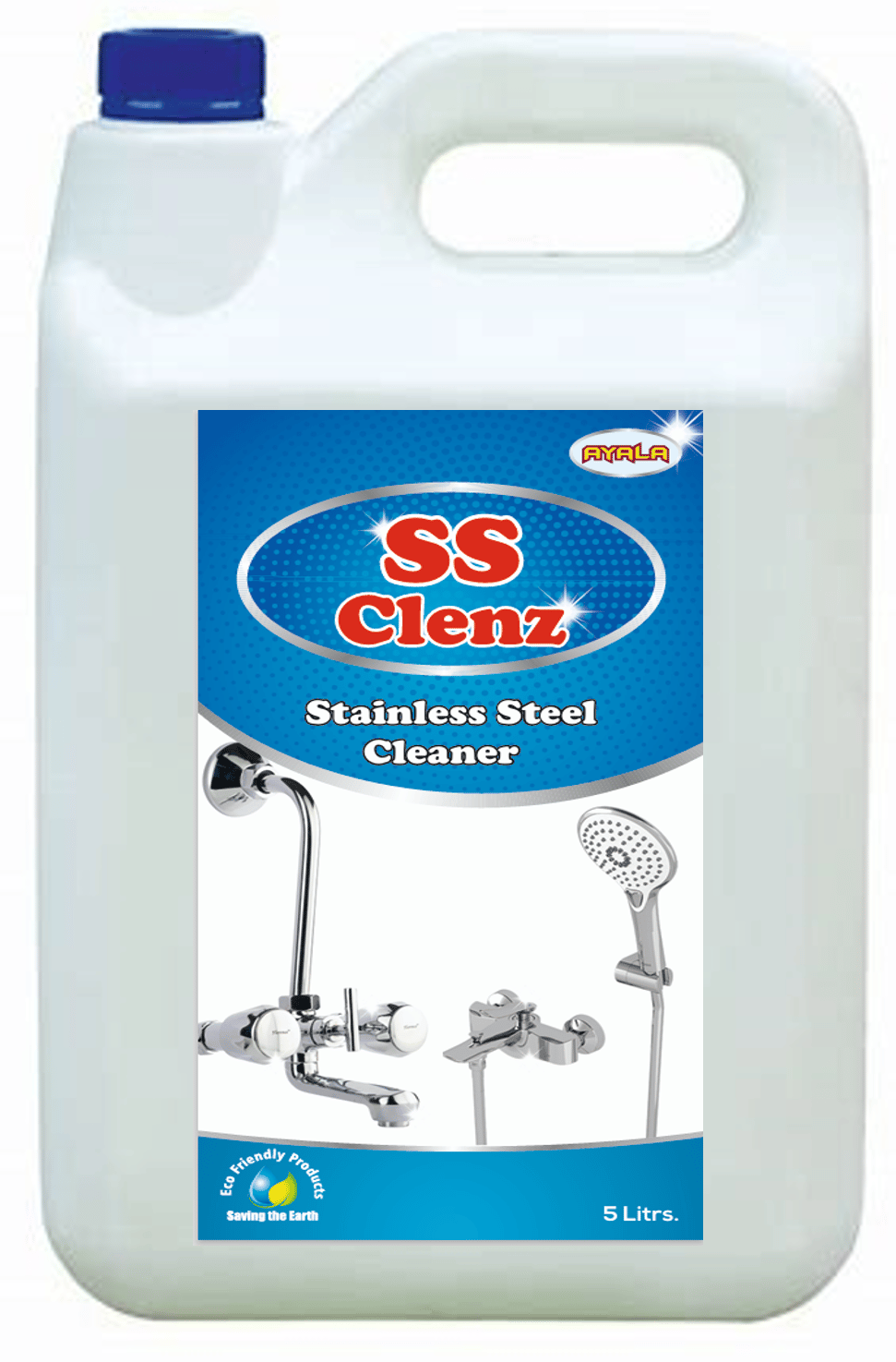 Steel Taps Cleaner (SS Clenz- 5L-Citrus| Tap & Shower Cleaner| for Bathrooms, Washrooms, Steel handles| No Alcohol| Safe for Any types of Stainless steel| removes Hard Water Stains Instantly|Water Based