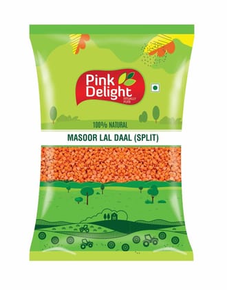 Pink Delight Unpolished Masoor Red Daal | Split | 1 Kg Pack Pink Delight Unpolished Masoor Red Daal | Split | 1 Kg Pack