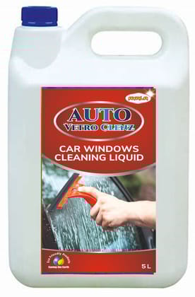 Car Window Cleaner (Auto Vetro Clenz-5L)| For Automobile Glass Cleaner| Streak-Free Formula:|Pristine Clarity of the Glass|safe for use on tinted windows and delicate glass surfaces.| No Alcohol|Water based