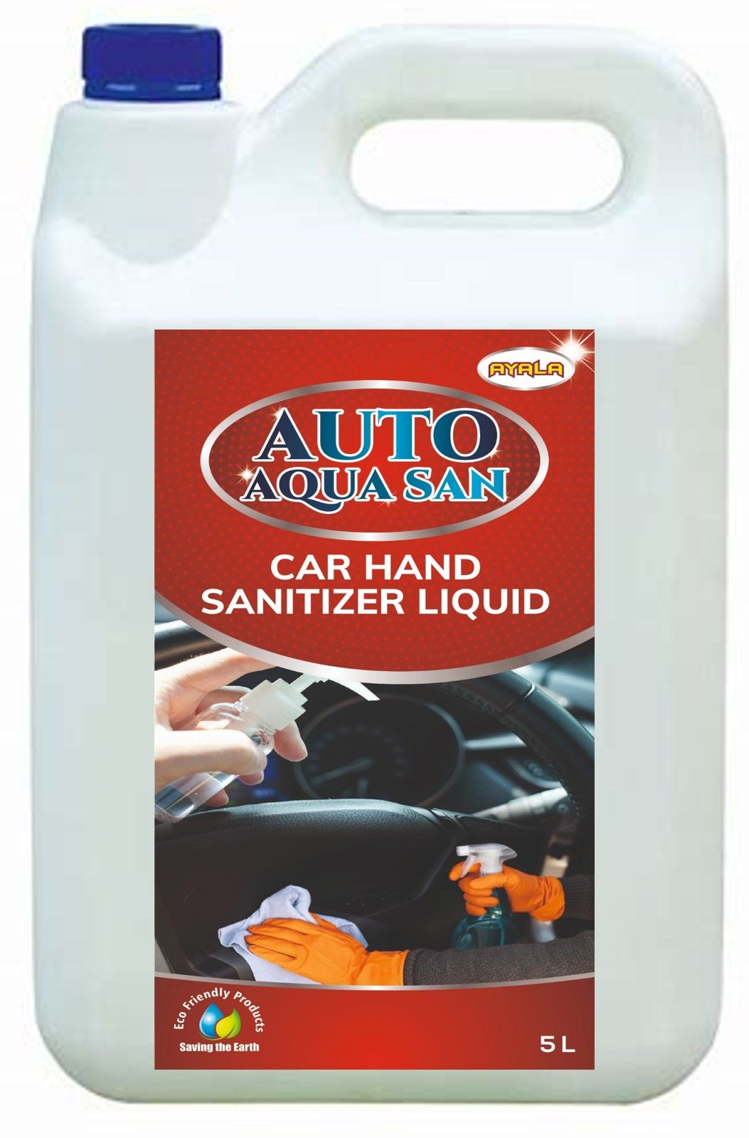 Car Hand Sanitizer (Auto AquaSan- Hand Sanitizer-5L) |Water based | Alcohol Free| Safe to Keep in the automobile in summer | Highly Moisturized | Skin Friendly| Aromatic