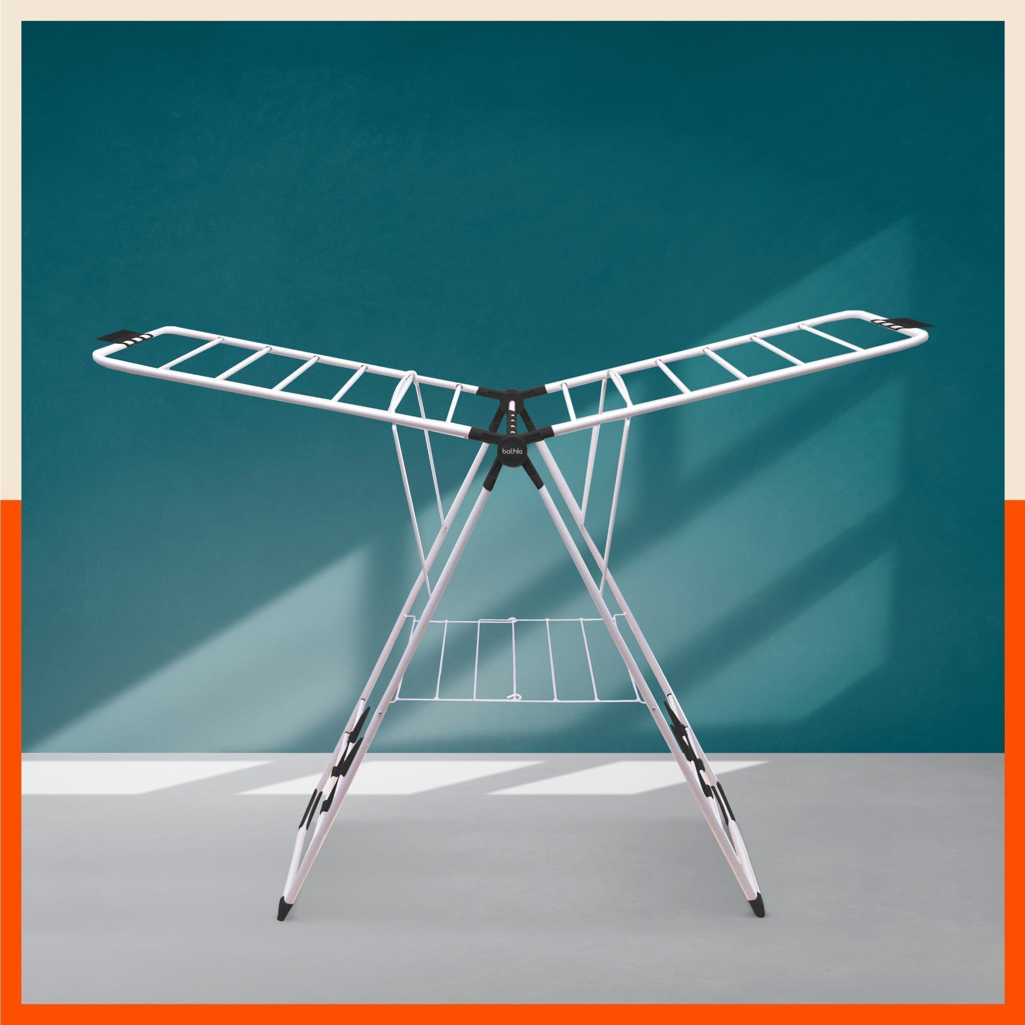 Bathla Mobidry Neo - Foldable Cloth Drying Stand For Home (Black)