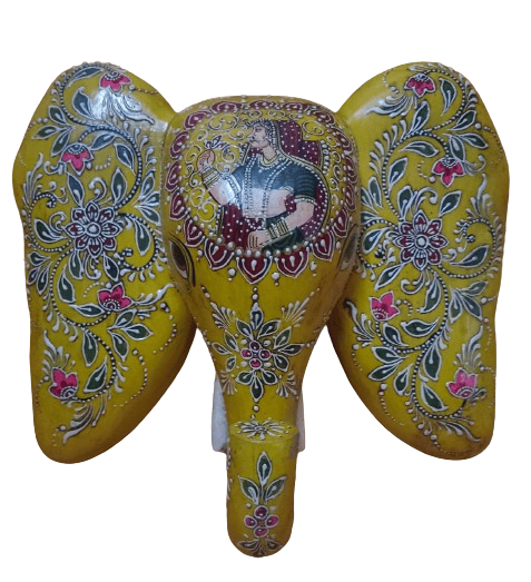 Daksh Art and Crafts decorative Wooden Elephant Head | Wall Hanging | Wall Decor for Home & Office Decor I Living Room I Guest Room I Showpiece