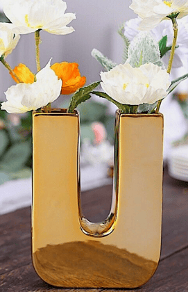 Exotica Livings Brass Vases U Symbol Flower Vases Table Centerpiece Party Events Decorations Decor, Modern Decorative Vase Centerpiece for Wedding Dinner Table Party Living Room Office Bedroom, Housewarming Gift Exotica Livings Brass Vases U Symbol Flower Vases Table Centerpiece Party Events Decorations Decor, Modern Decorative Vase Centerpiece for Wedding Dinner Table Party Living Room Office Bedroom, Housewarming Gift