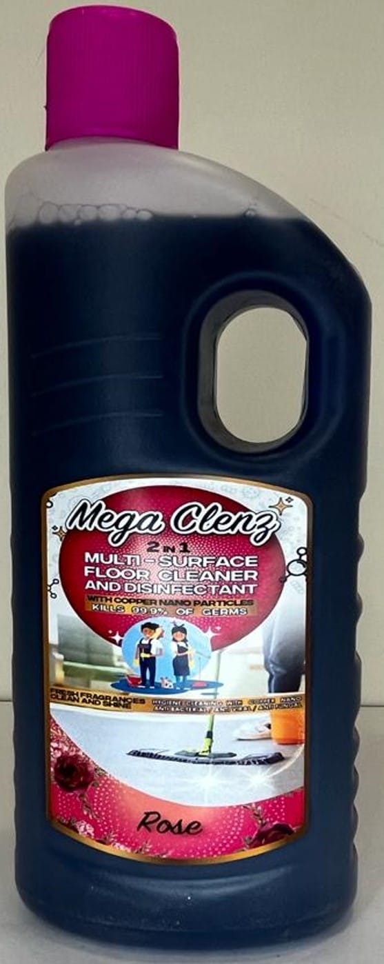 Floor Cleaner (Mega Clenz 500ml -Rose)| Surface & Floor Cleaner Liquid | Suitable for All types Floor & Surfaces Cleaner | Kills 99.9% Germs| Alcohol Free