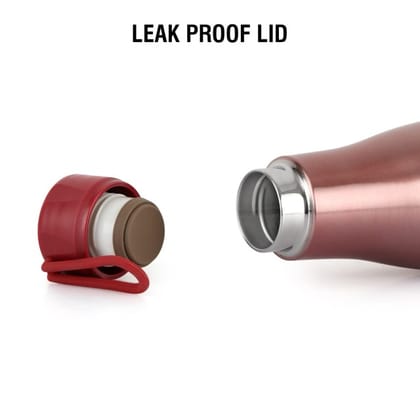 Cello Dazzle Insulated Flask | Hot and Cold Stainless Steel Water Bottle | Double Walled Carry Flask for Travel, Home, Office, School | 1000 ml, Red