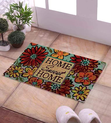 SWHF Natural Coconut Fiber Printed Doormat Mats for Front Door, Entryway Doormat with Thickened Non-Slip Backing for Outdoor and Indoor Use, 14 x 24 Inch Coir Layered Door Mats for Front Porch