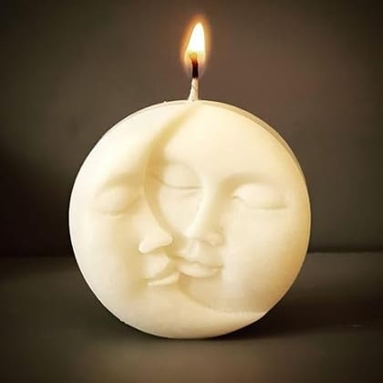CD Craft White Sun and Moon Shaped Candles || Spell candle used for ritual by spell casters CD Craft White Sun and Moon Shaped Candles || Spell candle used for ritual by spell casters