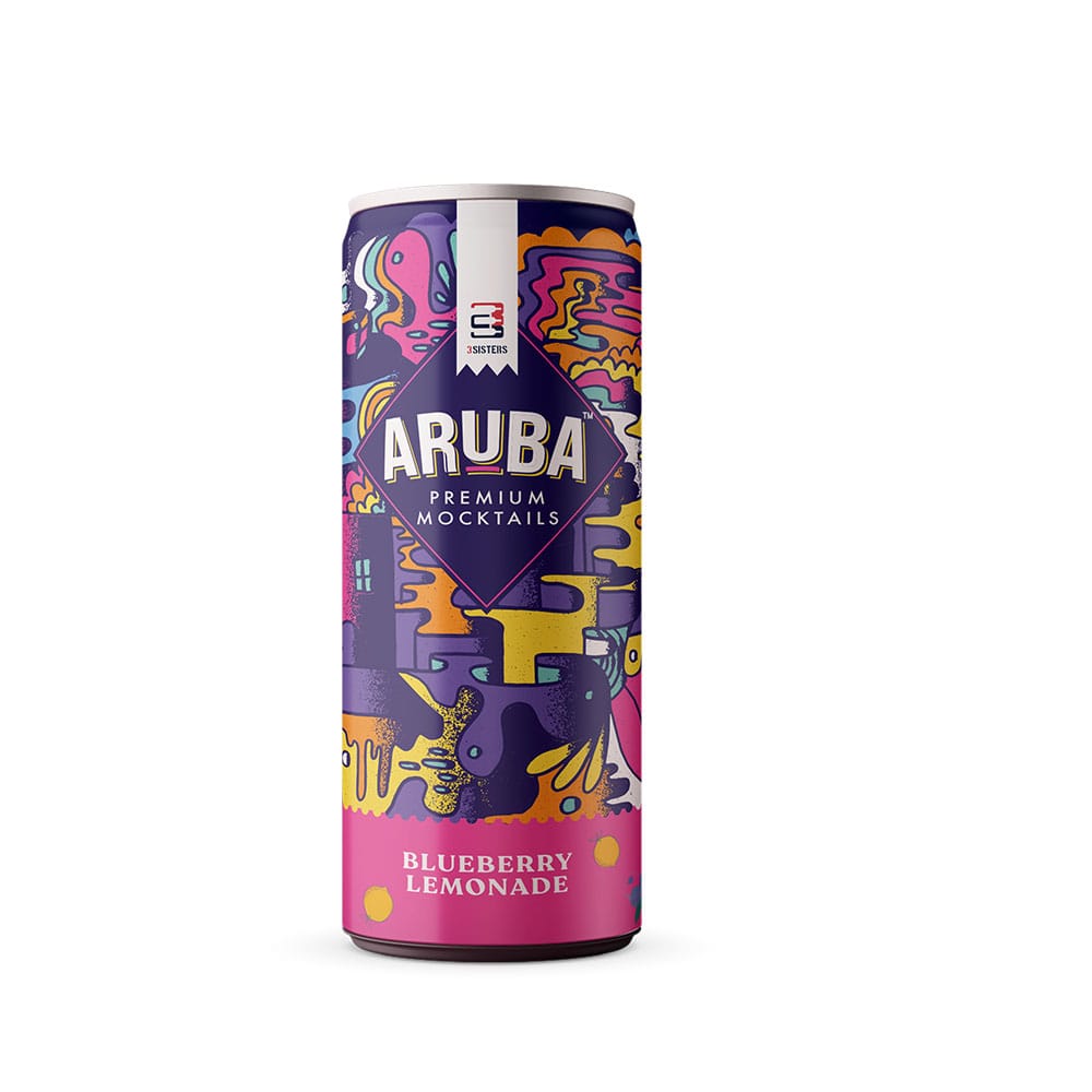 "Aruba" Mixers - Blueberry Lemonade (Pack of 12 Cans) - 250ML