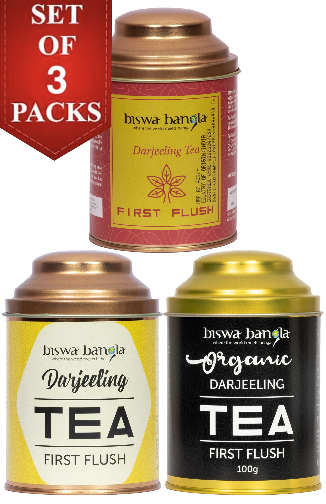 300g 1st Flush Darjeeling Tea - (Mim, Makaibari & Goodricke Tea Gardens) - 100g per caddy