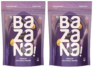 Bazana Premium Californian Prunes - Dried and Pitted Nutrient-Rich Plum Snack | 210g (Set of 2) | Delicious and Nourishing Superfood