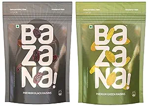 Bazana Premium Green(250g) & Black Raisins(210g) Combo Pack - 460g (2 Units) |