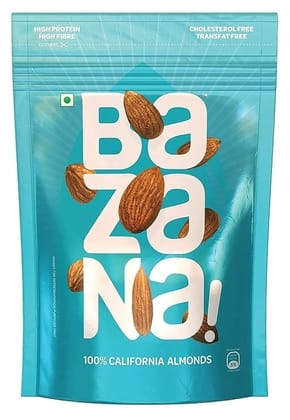 Bazana 100% Californian Raw Almonds | Nutrient-Rich, Heart-Healthy Snack | Weight Management Aid | Antioxidant Powerhouse | Blood Sugar Regulation | 205g Pack of 1