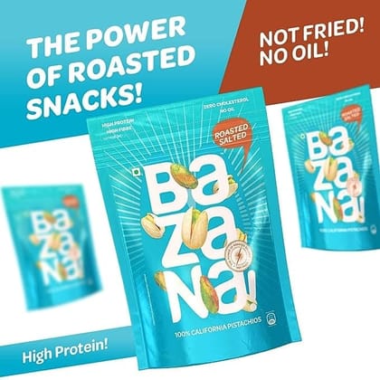 Bazana Roasted Salted Pistachios 180g | A Delicious and Healthy Roasted Snack with Pista with Shell | Tasty Nuts Bazana Roasted Salted Pistachios 180g | A Delicious and Healthy Roasted Snack with Pista with Shell | Tasty Nuts