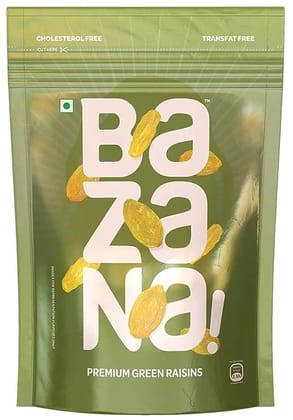 Bazana Premium Green Raisins 250g | Dried Kishmish | Pitted Kismis | Munakka Dry Fruits | Delicious & Healthy Snack Bazana Premium Green Raisins 250g | Dried Kishmish | Pitted Kismis | Munakka Dry Fruits | Delicious & Healthy Snack