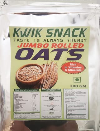 KWIK SNACK JUMBO ROLLED OATS 200 GM POUCH