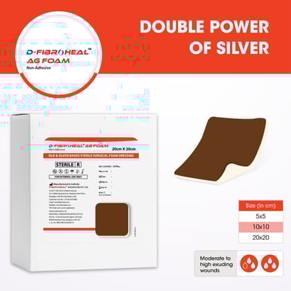 D-Fibroheal Ag Foam Adhesive (15 x 15cm)